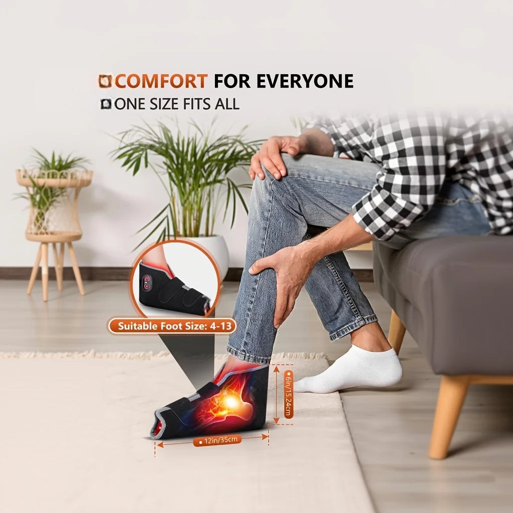 Red Light Therapy Foot Wrap with 660nm Red Light 850nm Near Infrared Light Ankle Brace Heating Therapy Device for Foot Care Muscle Recovery Sports Relaxation Portable Foot Massager Support for Plantar Comfort Joint Wellness H