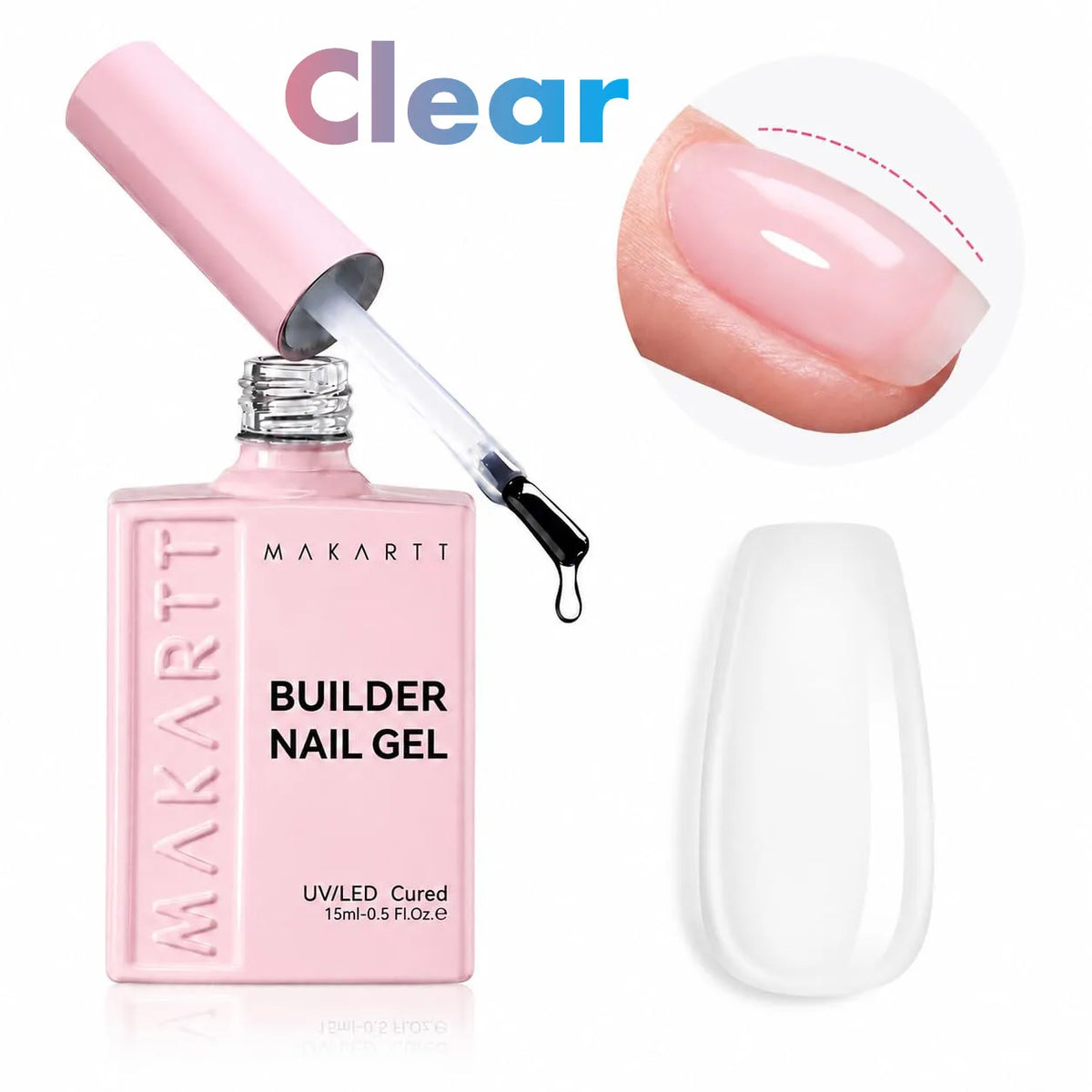 Makartt Builder Gel Milky White 8 In 1 Hard Gel Polish Nail Thickening Nude Strengthener Light Color Extension UV Gels Nail Art