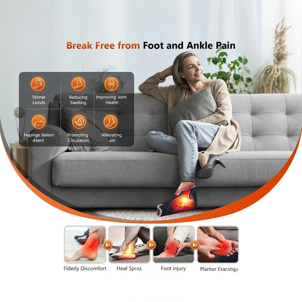 Red Light Therapy Foot Wrap with 660nm Red Light 850nm Near Infrared Light Ankle Brace Heating Therapy Device for Foot Care Muscle Recovery Sports Relaxation Portable Foot Massager Support for Plantar Comfort Joint Wellness H