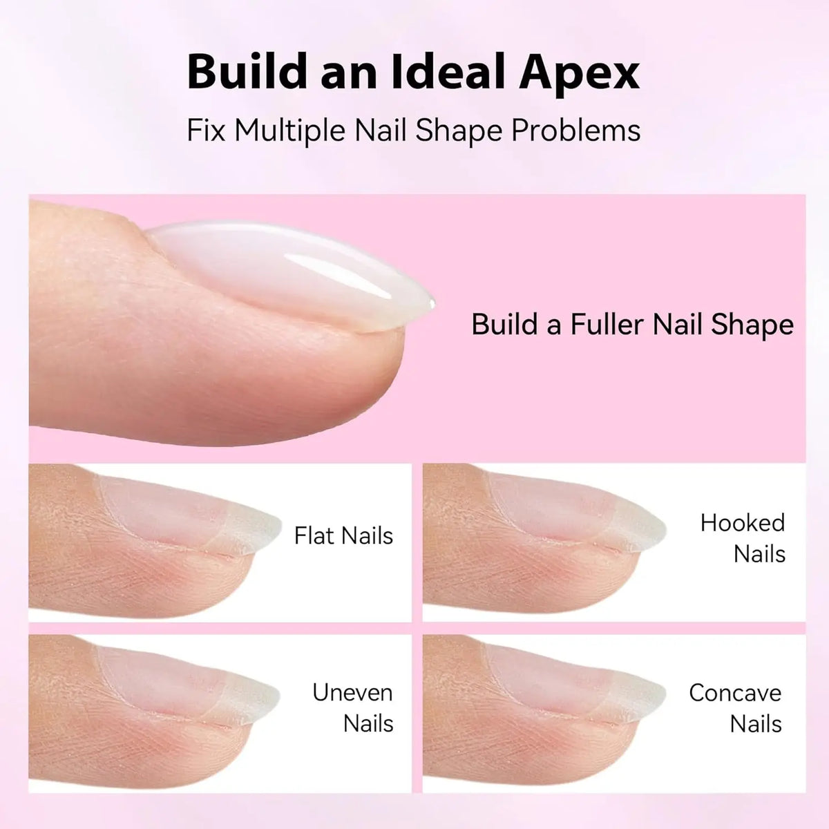 Makartt Builder Gel Milky White 8 In 1 Hard Gel Polish Nail Thickening Nude Strengthener Light Color Extension UV Gels Nail Art