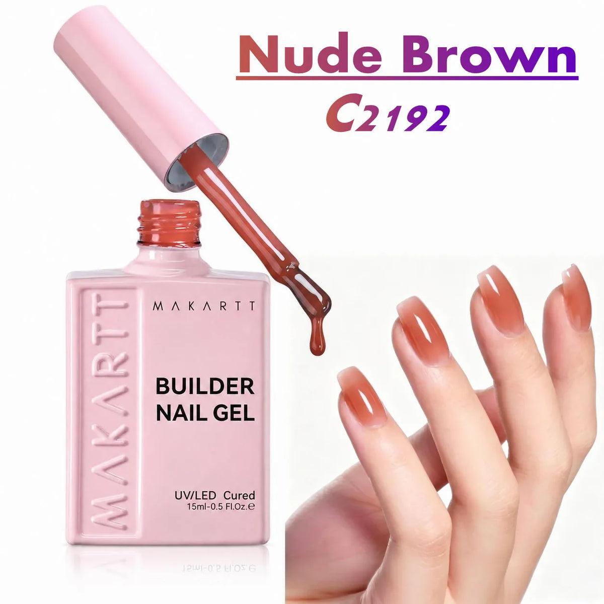 Makartt Builder Gel Milky White 8 In 1 Hard Gel Polish Nail Thickening Nude Strengthener Light Color Extension UV Gels Nail Art