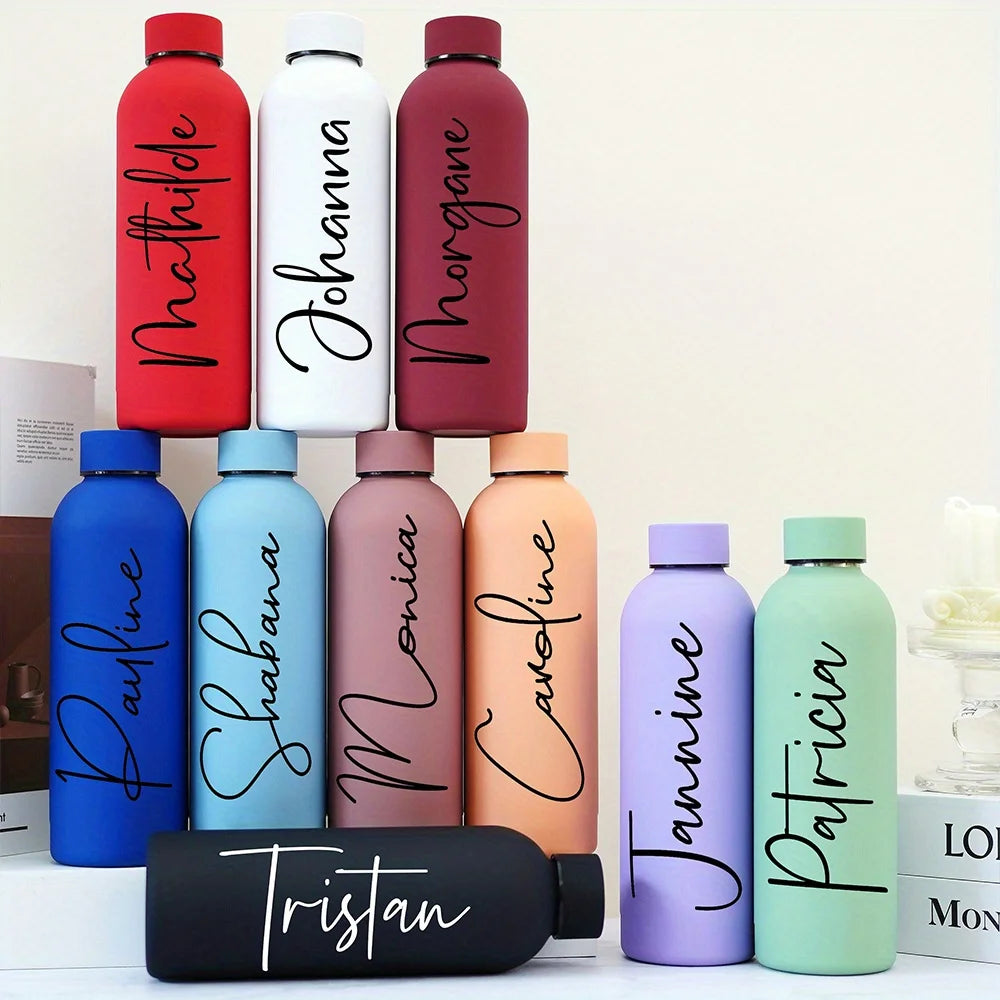 Customized Handwritten Name Stainless Steel Thermos, Matte Water Bottle, Bridesmaid Team Keepsake Gift for Friends.Christmas