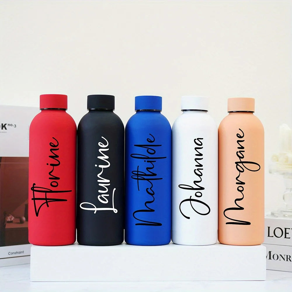 Customized Handwritten Name Stainless Steel Thermos, Matte Water Bottle, Bridesmaid Team Keepsake Gift for Friends.Christmas
