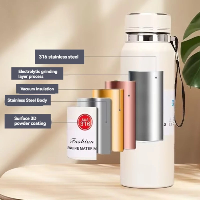 800/1000ML Stainless Steel Thermal Water Bottle Large Capacity Outdoor Insulated Cup Sport Thermal Cup Mug Travel Thermal Mugs
