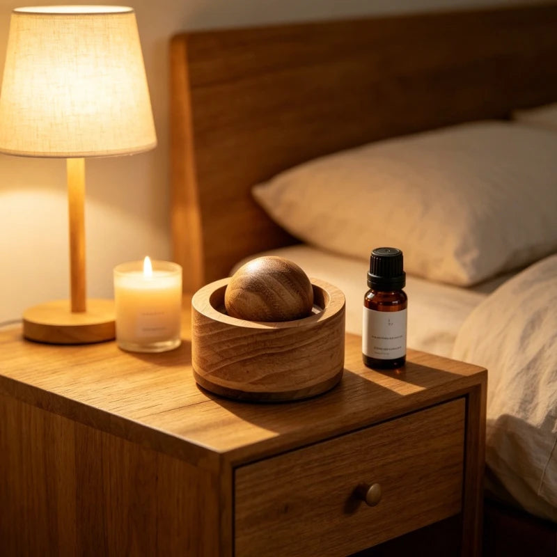 Solid Wood Spherical Essential Oil for Fragrance Home Bedroom Diffuser Walnut Fragrance Eliminate Room With Home Decoration