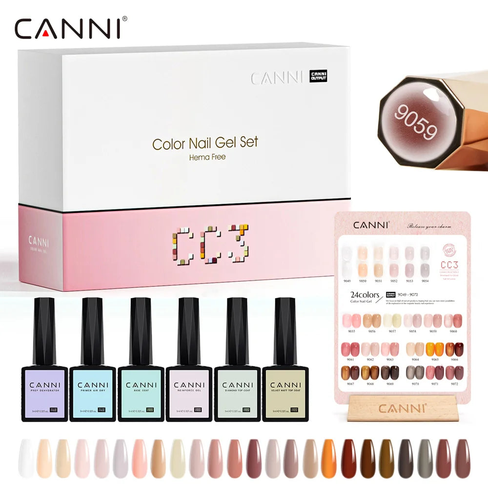 30pcs/set CANNI TPO FREE HEMA FREE Gel Polish VIPKit WholeSet New Learner Nail Maincure Gel Varnish Branded Suitcase