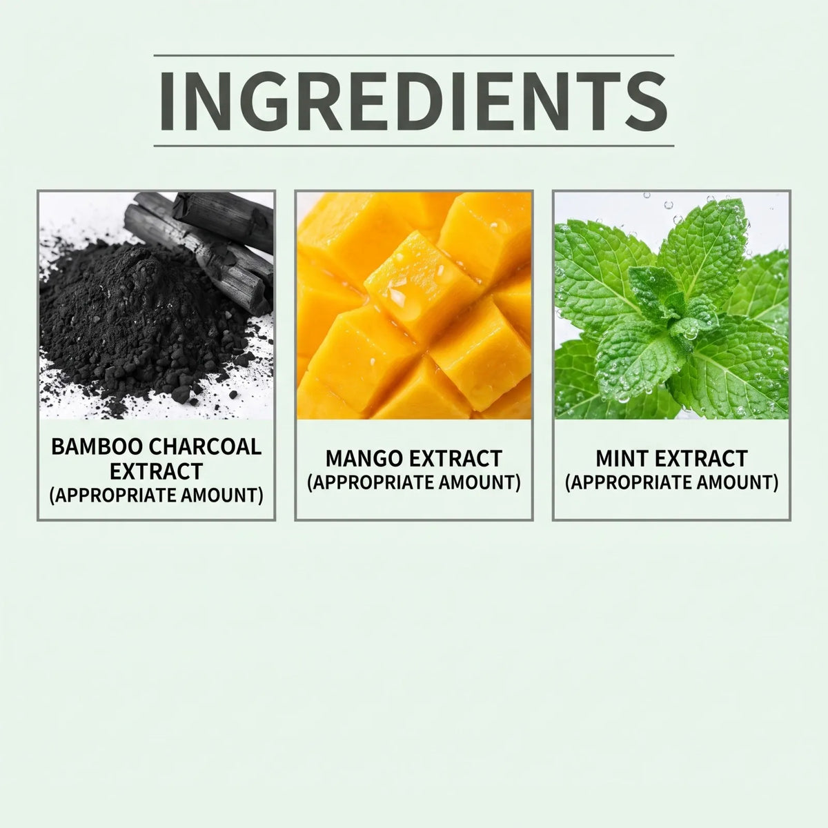 Bamboo Charcoal Brightening Toothpaste Gentle Surface Stain Removal Fresh Breath Daily Oral Care Mint 100g