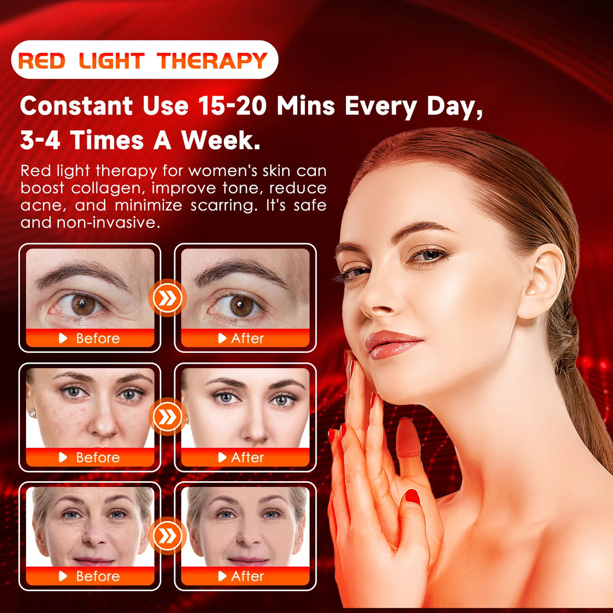 Astarexin 75 LEDs 80W Red Light Panel 660nm & 850nm Near Infrared Light, LED Therapy Light for Body, Back, Waist, Shoulder, Daily Wellness Use
