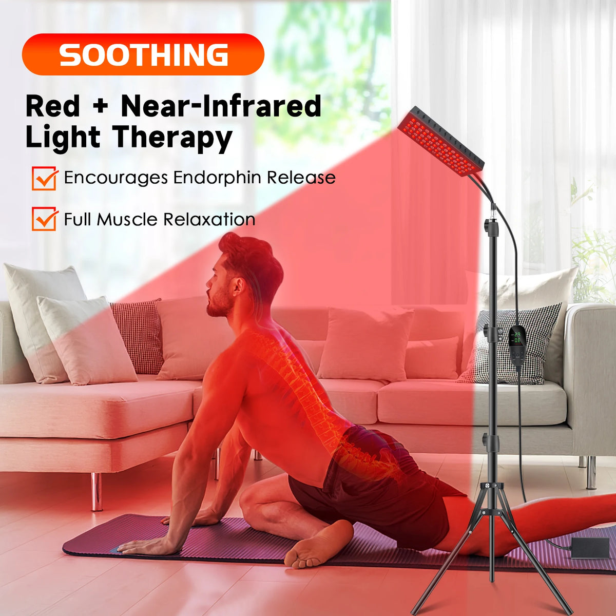 Astarexin 75 LEDs 80W Red Light Panel 660nm & 850nm Near Infrared Light, LED Therapy Light for Body, Back, Waist, Shoulder, Daily Wellness Use