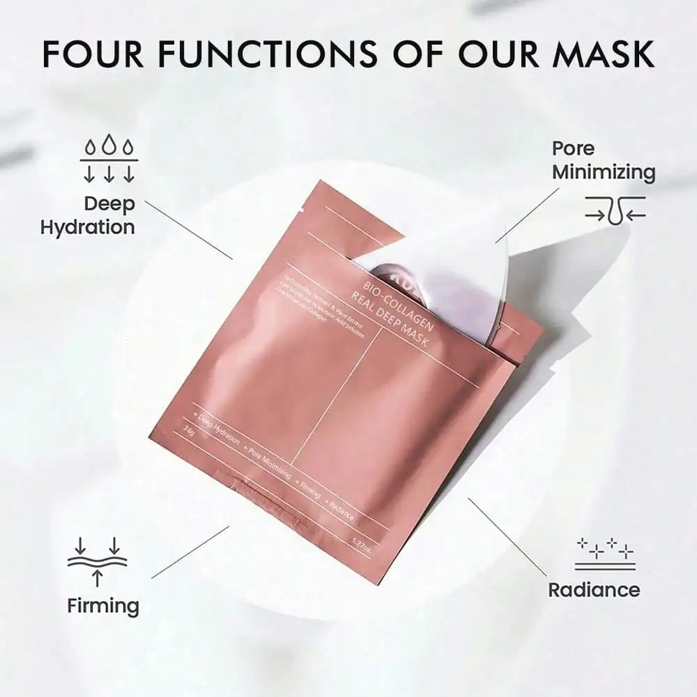 Collagen Real Deep Mask, Hydrating Overnight Hydrogel Mask, Relieve Wind-Caused Dry Skin, Improve Skin Plumpness & Tighten Pores