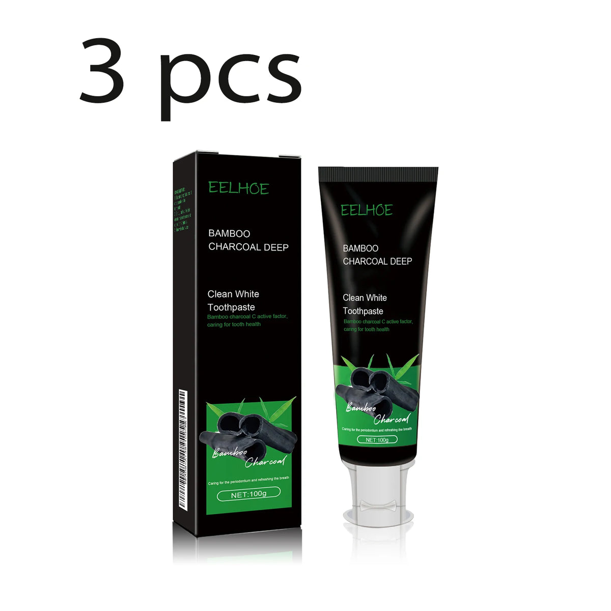 Bamboo Charcoal Brightening Toothpaste Gentle Surface Stain Removal Fresh Breath Daily Oral Care Mint 100g