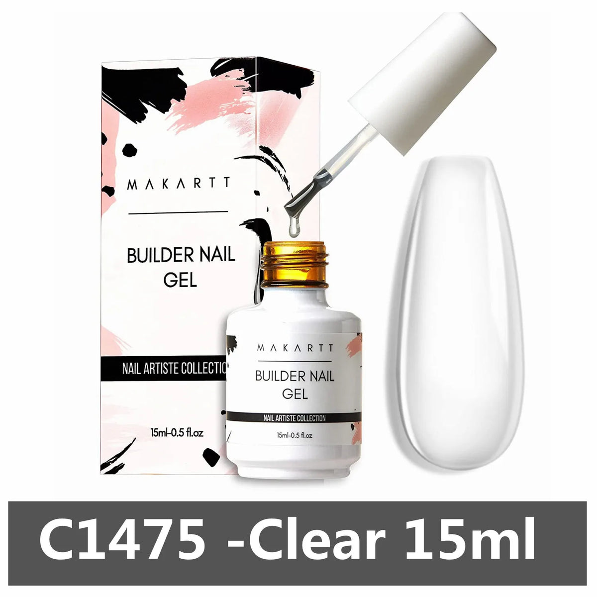 Makartt 5-in-1 Builder Gels Nail Gel Extension Nail Strengthen & Nail Repair Base Coat Nail Polish Soak Off  UV/LED Lamp Needed
