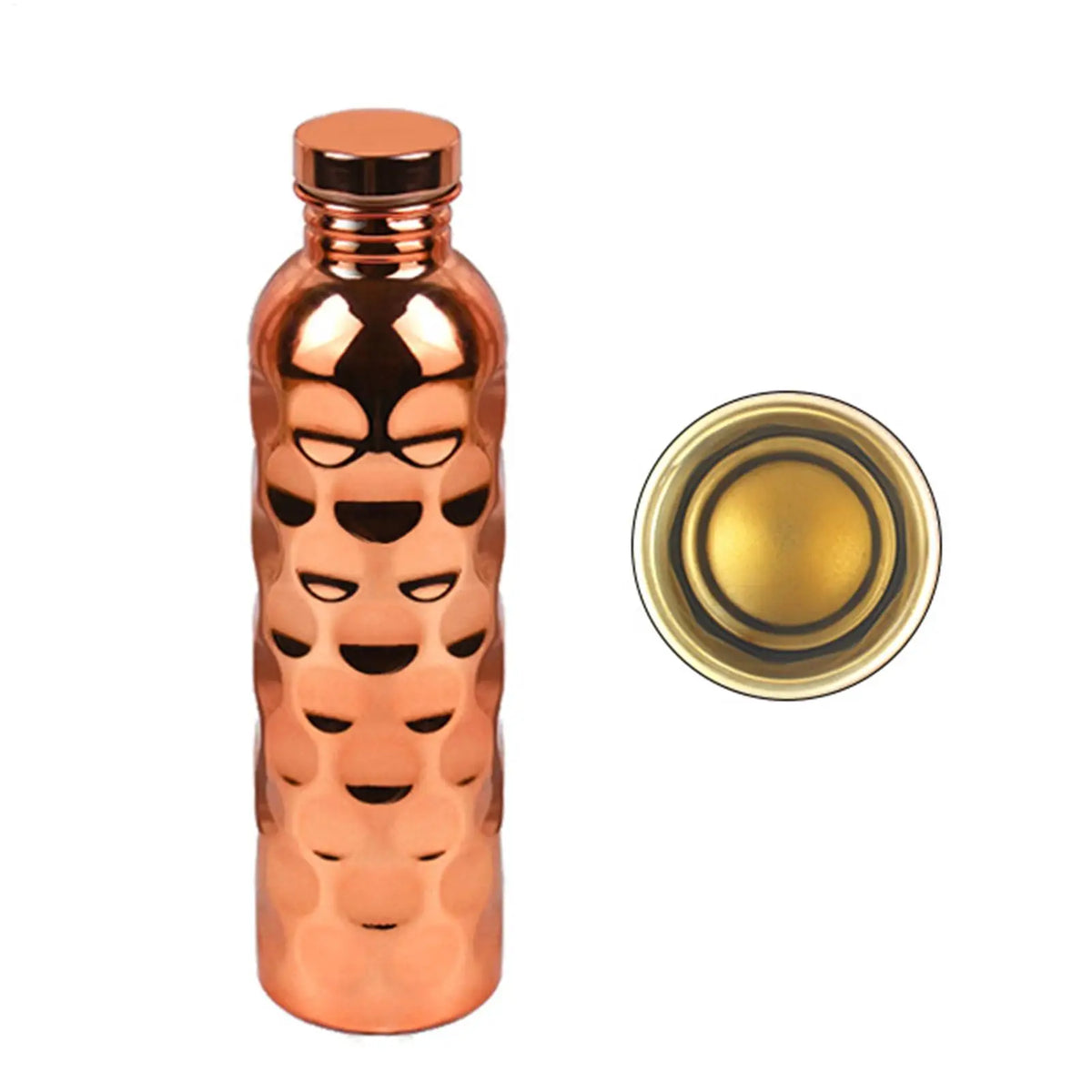 1000ml Copper Drinking Bottle Hammer Pattern Leakproof Sports Water Bottle Outdoor Cycling Gym Fitness Travel Drinking Cup