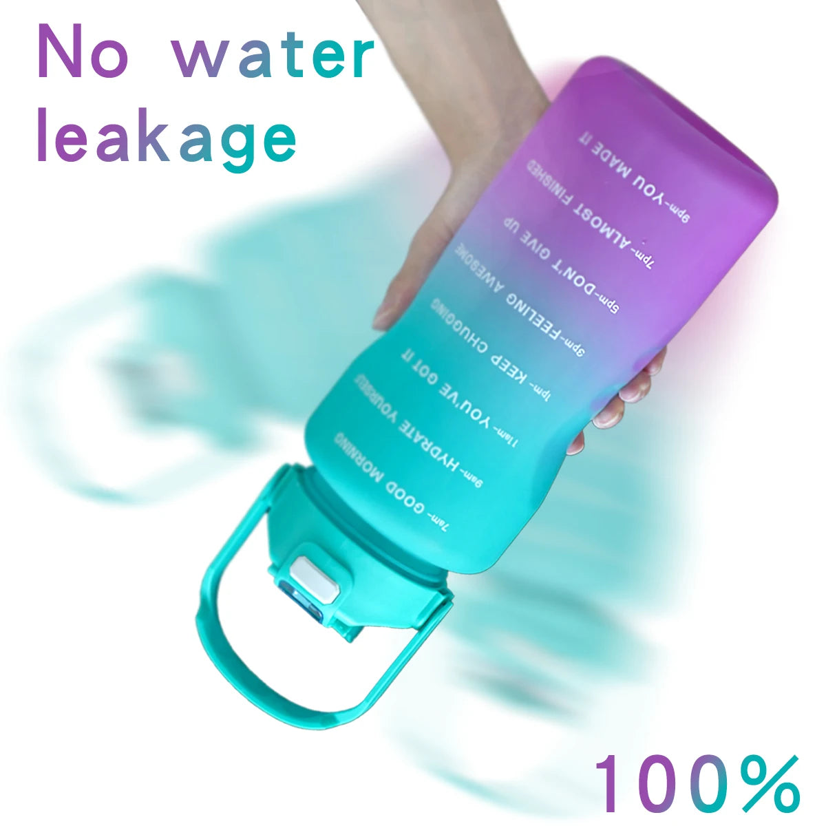 2L Large Capacity Sports Water Bottle with Straw Leak-Proof Plastic Cup for Running Fitness Birthday Holiday Gift