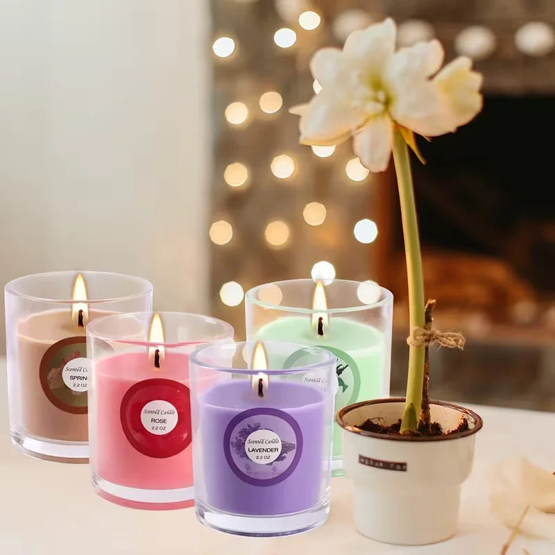 20 Packs of Scented Candles (6.6cm*4.83cm), with 10 Kinds of fragrant Scents, Soy Wax Glass Jar Candles, Strong-Scented Candles, Suitable for Ladies' Birthdays, President's Day, Easter, Mother's Day, Etc.