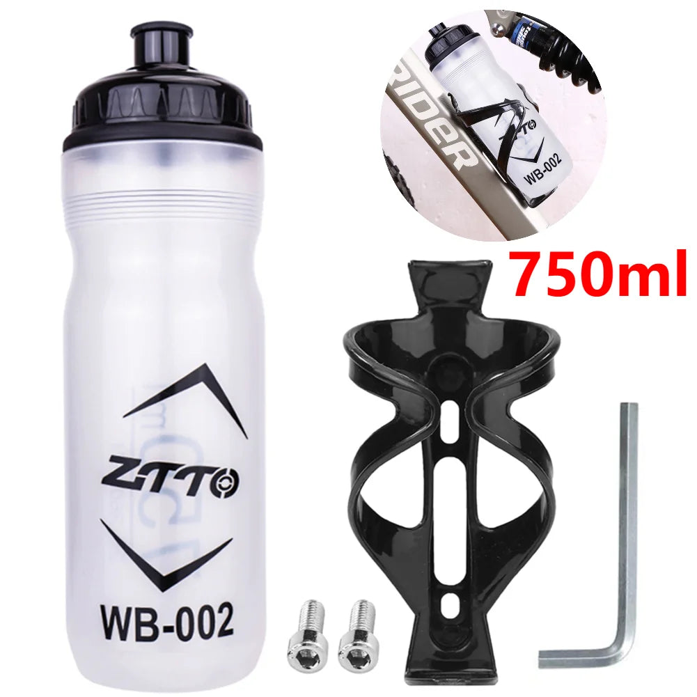 750ml Bicycle Water Drink Bottle Outdoor Plastic Portable Cycling Kettle Bottle Bike Cycling Accessory Leak-proof Bottle Racks