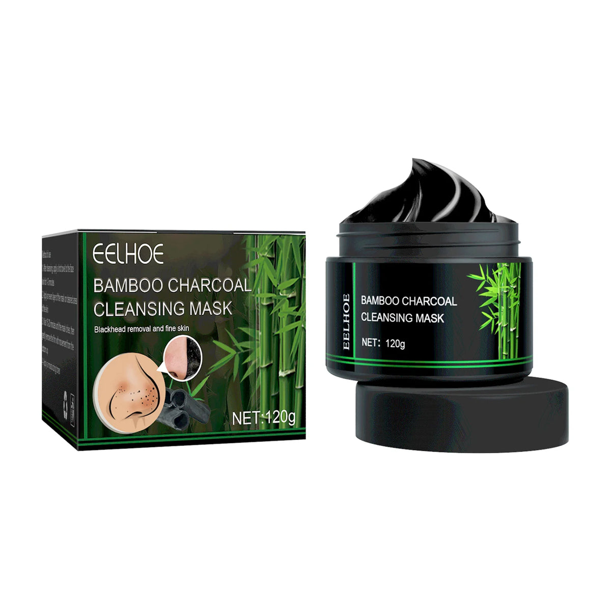 Bamboo Charcoal Facial Blackhead Remover Mask Deep Cleansing Shrink Pore Nose Black Dots Peel off Remove Stickers Skin Care