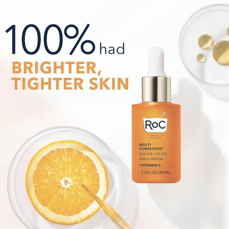Patent-Pending Formula Vitamin C Facial Serum Infused With Hyaluronic Acid & Retinol, Daily Facial Care To Make Skin Appear Brighter & Smoother In Look