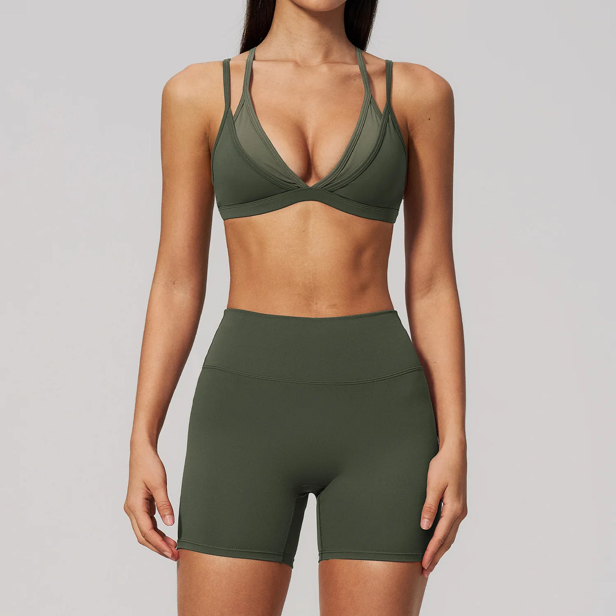 NCLAGEN Yoga Sets Women Gym Clothes Sport Bra And Short Fitness Suit 2 Piece Workout Fitness Pilates Sportswear Speed Activewear