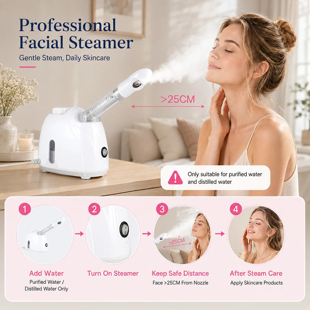 KSKIN Ozone  Professional Facial Mist Sprayer For Skin Face Steamer Deep Cleaning Ionic Facial Steamer