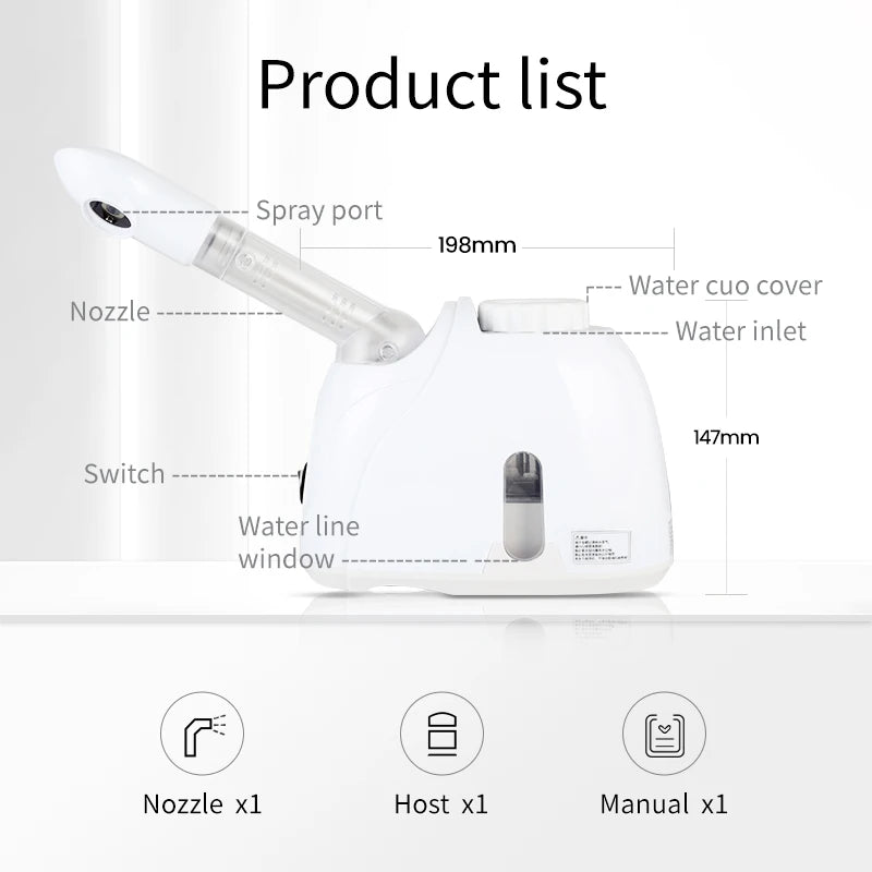 KSKIN Ozone  Professional Facial Mist Sprayer For Skin Face Steamer Deep Cleaning Ionic Facial Steamer