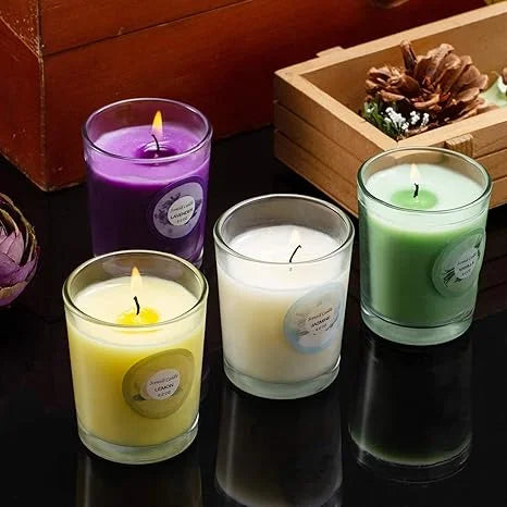 20 Packs of Scented Candles (6.6cm*4.83cm), with 10 Kinds of fragrant Scents, Soy Wax Glass Jar Candles, Strong-Scented Candles, Suitable for Ladies' Birthdays, President's Day, Easter, Mother's Day, Etc.