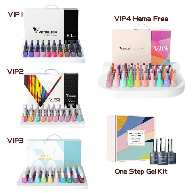 Venalisa New Color VIP Gel Nail Polish Kit Enamel Vernish Color Gel Polish for Nail Art Design Whole Set Nail Gel Learner Kit