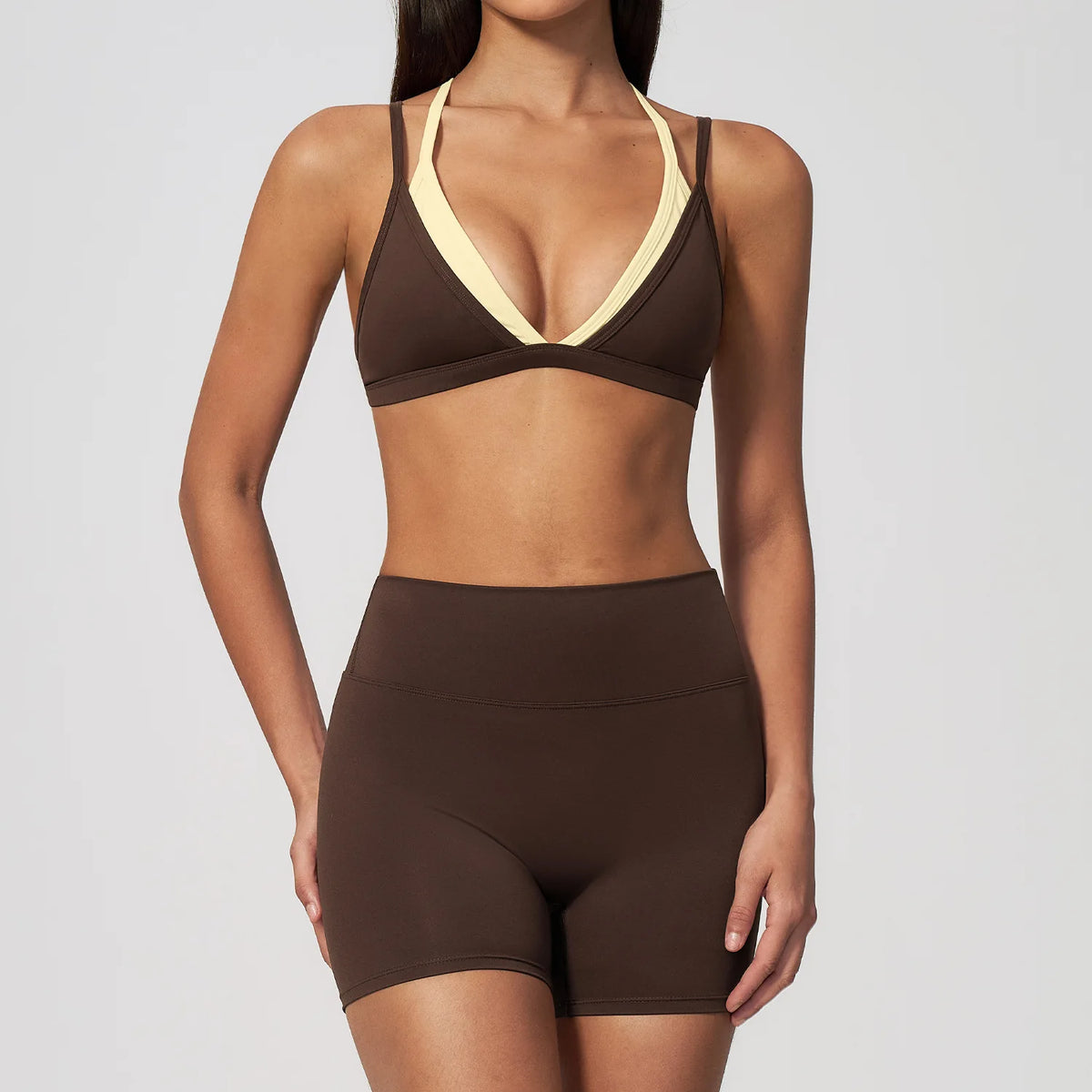 NCLAGEN Yoga Sets Women Gym Clothes Sport Bra And Short Fitness Suit 2 Piece Workout Fitness Pilates Sportswear Speed Activewear