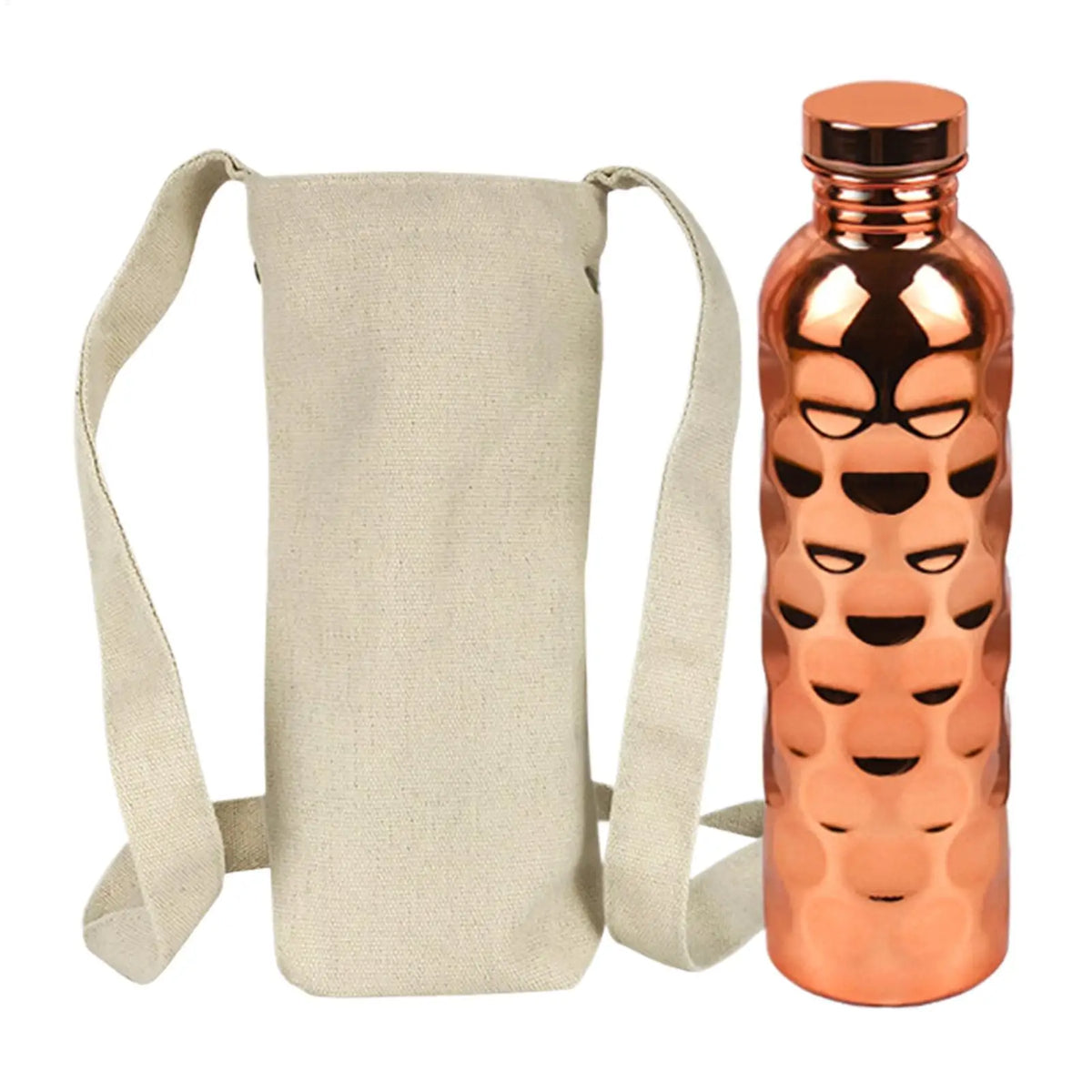 1000ml Copper Drinking Bottle Hammer Pattern Leakproof Sports Water Bottle Outdoor Cycling Gym Fitness Travel Drinking Cup