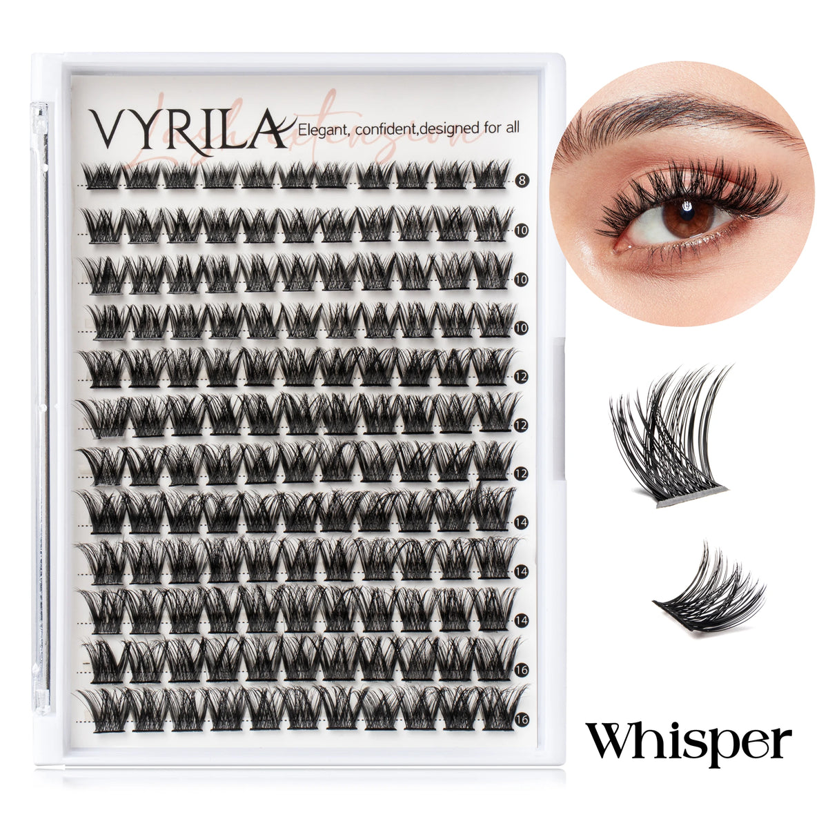 Individual Lashes Cluster C Curl Mix Lash Clusters 3D Wispy DIY Eyelash Extension 0.1mm Super Thin Band Resuable Natural Lashes
