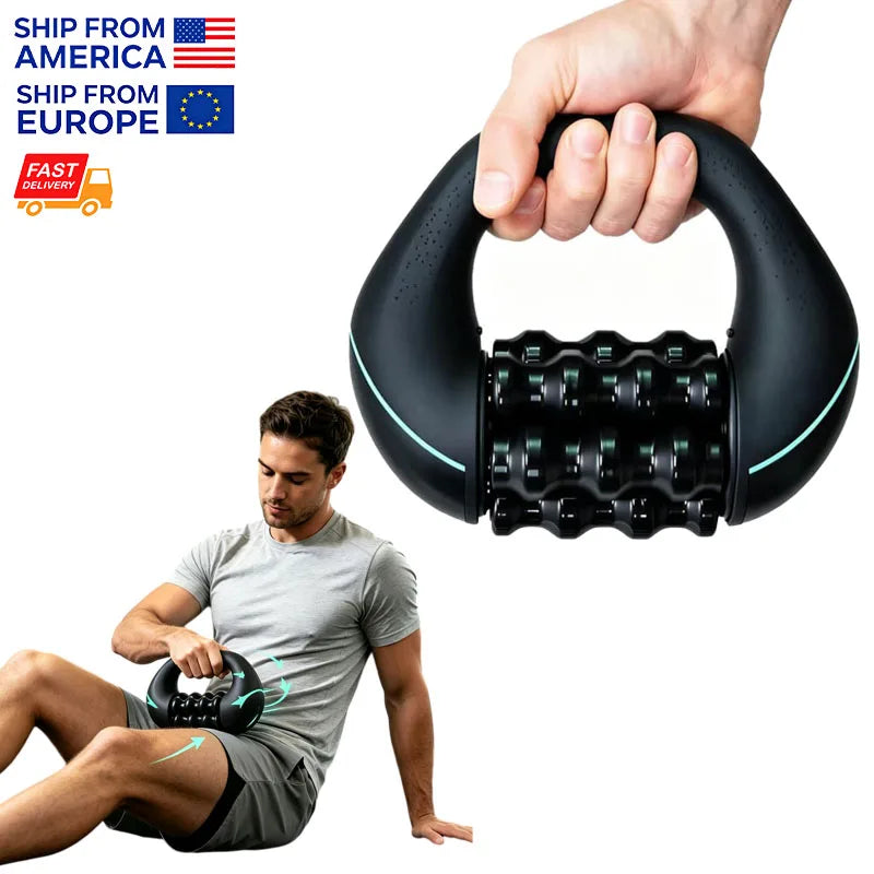 Electric Roller Massager Stick Handheld Deep Tissue Massage Device, Cordless Rechargeable 3‑Speed Adjustable Massager for Sore Muscle & Tension Relief, Post‑Workout Recovery for Back, Shoulder, Leg & Full‑Body, Home Off