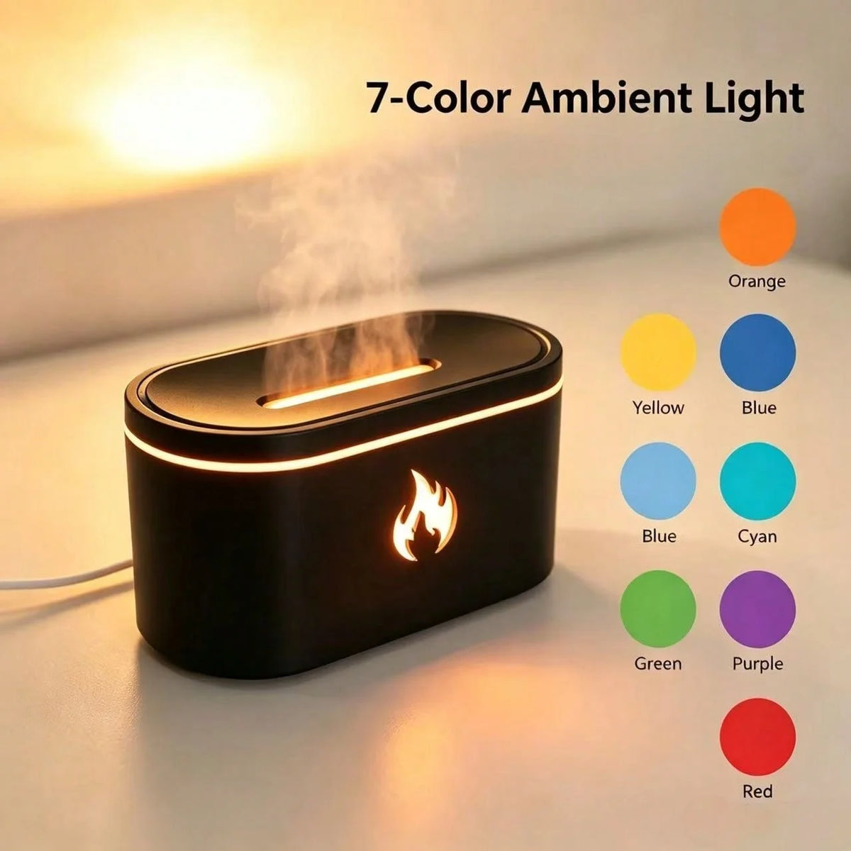 Small USB Aromatherapy Humidifier Essential Oil Aroma Diffuser Led Night Light 7-Color Ambient Light Ultrasonic Silent Space Fragrance Atomizer 200ml Water Tank Bedroom Home Office Holiday Gift