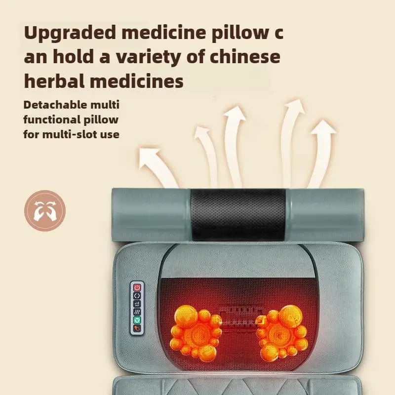 Electric Full Body Massage Mattress With Heating Hand Control Shoulder Neck Waist Airbag Back Kneading Vibration Massage Cushion