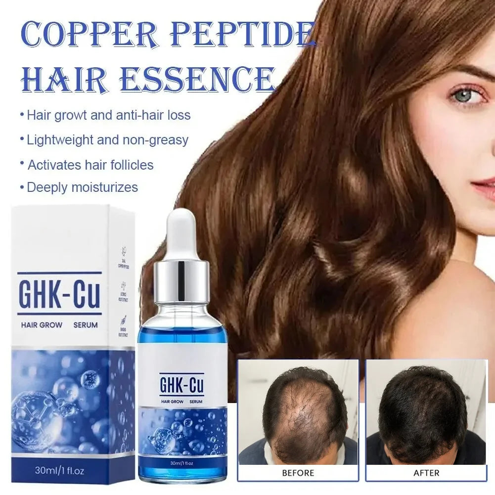 GHK-Cu Copper Peptide Hair Growth Serum – Anti Hair Loss Regrowth Treatment, Root Strengthen Scalp Moisturizer Hair Oil