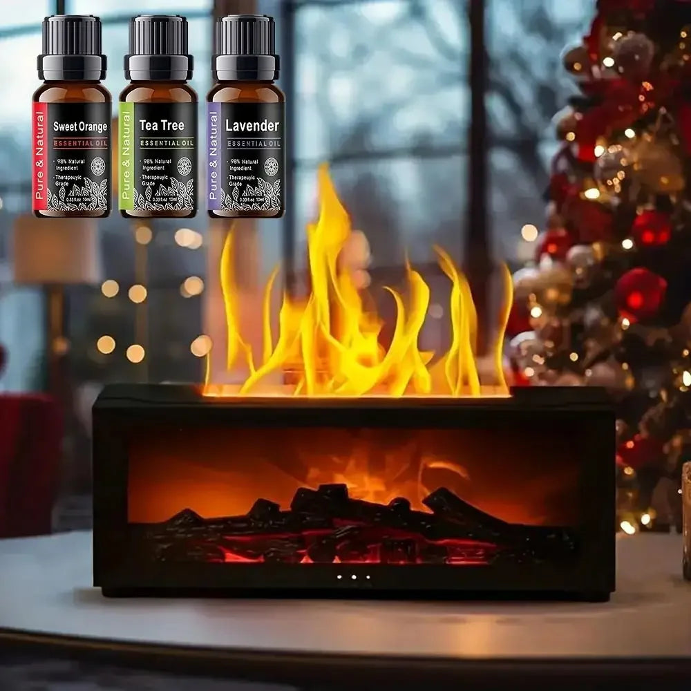 Fireplace Diffuser Color LED Flame Effect, 300ml Large Capacity,Remote Timer for Relaxing Aromatherapy in Home, Bedroom,orOffice