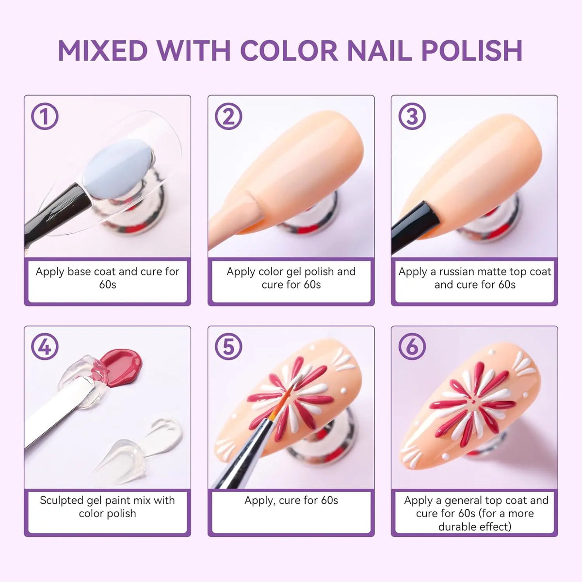 Makartt 3D Nail Gel Clear 3D Painting Gels for Nails Art, Mixable with Chrome Powder and Polish, No Wipe UV Gel for Sculpting
