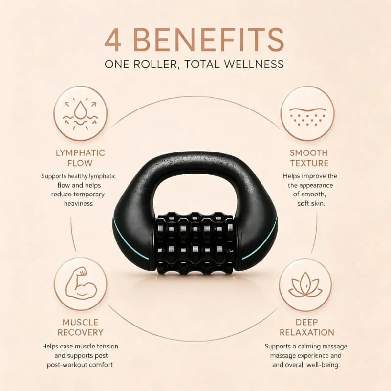Electric Roller Massager Stick Handheld Deep Tissue Massage Device, Cordless Rechargeable 3‑Speed Adjustable Massager for Sore Muscle & Tension Relief, Post‑Workout Recovery for Back, Shoulder, Leg & Full‑Body, Home Off