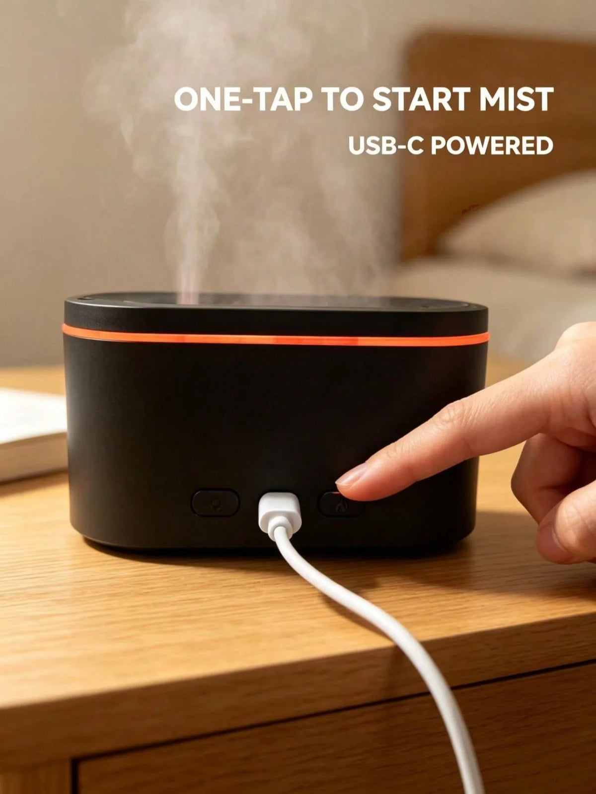 Small USB Aromatherapy Humidifier Essential Oil Aroma Diffuser Led Night Light 7-Color Ambient Light Ultrasonic Silent Space Fragrance Atomizer 200ml Water Tank Bedroom Home Office Holiday Gift