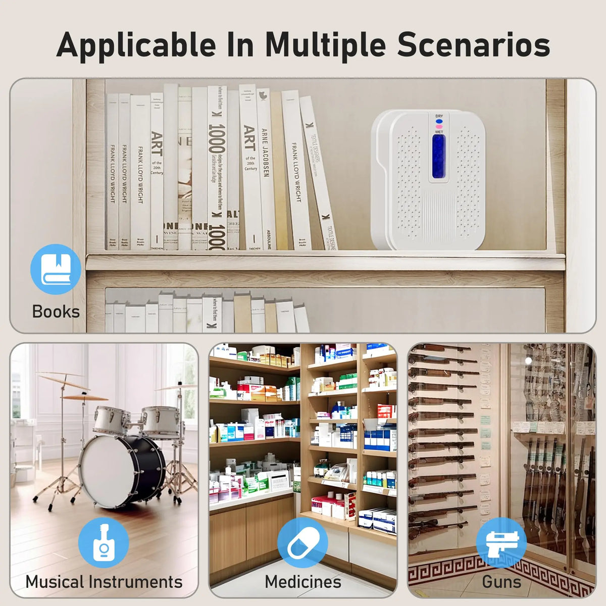 Rechargeable Small Dehumidifier, Portable Mini Dehumidifier for Bathroom, Highly Efficient Dehumidification, Energy Saving, Suitable for Closet, Cars, Wardrobes, Bookcases