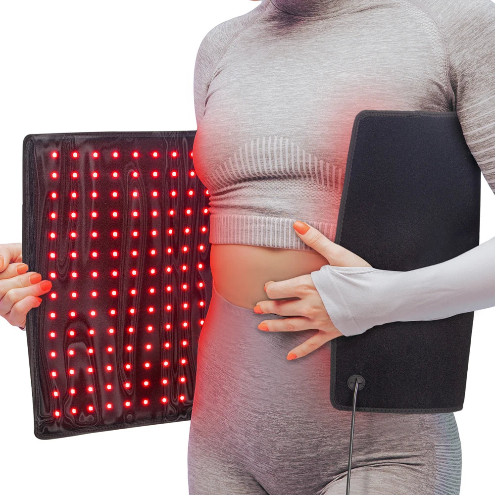 406 LEDs Red Light Therapy Heating Mat Larger Pad 660nm for Waist Back Shoulder Muscle Pain Yoga Mat Relief Relax Infrared Light 850nm