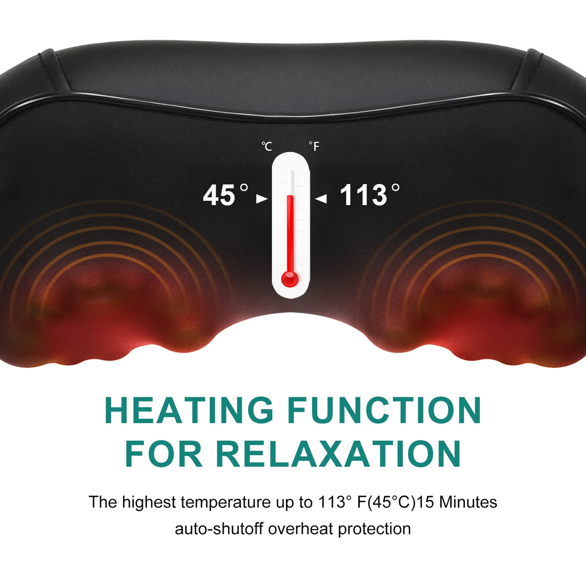Leercon Shiatsu Neck and Back Massager,Back Massager for Fatigue Relief Deep Tissue,Neck and Shoulder Massager with Heat,Wireless Electric