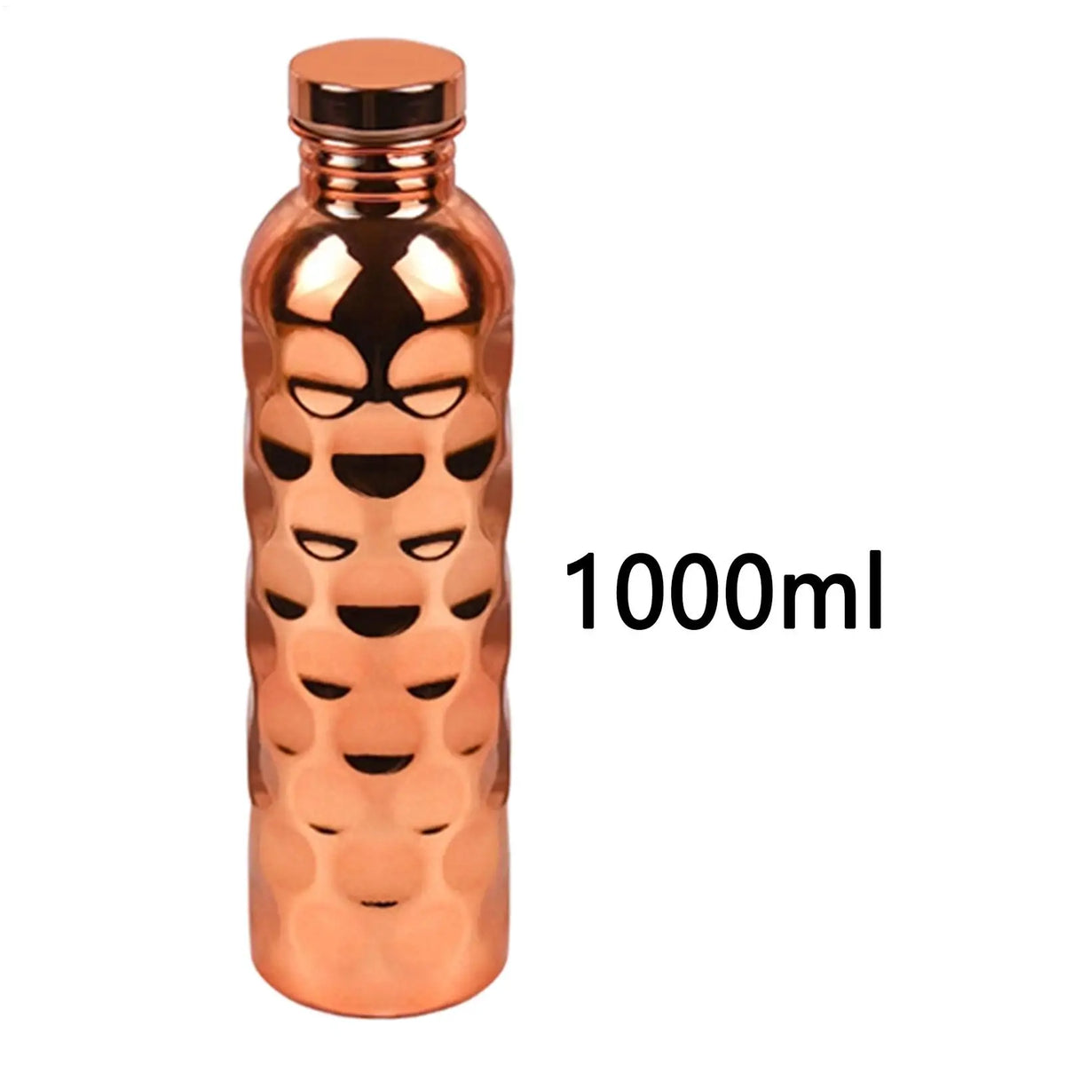 1000ml Copper Drinking Bottle Hammer Pattern Leakproof Sports Water Bottle Outdoor Cycling Gym Fitness Travel Drinking Cup