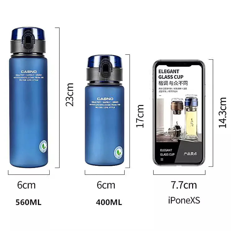 Frosted Sports Water Bottle Portable Travel Water Jug Plastic Leak Proof Cup Outdoor Riding Gym Bottles Kit Vessel 400ml 560ml