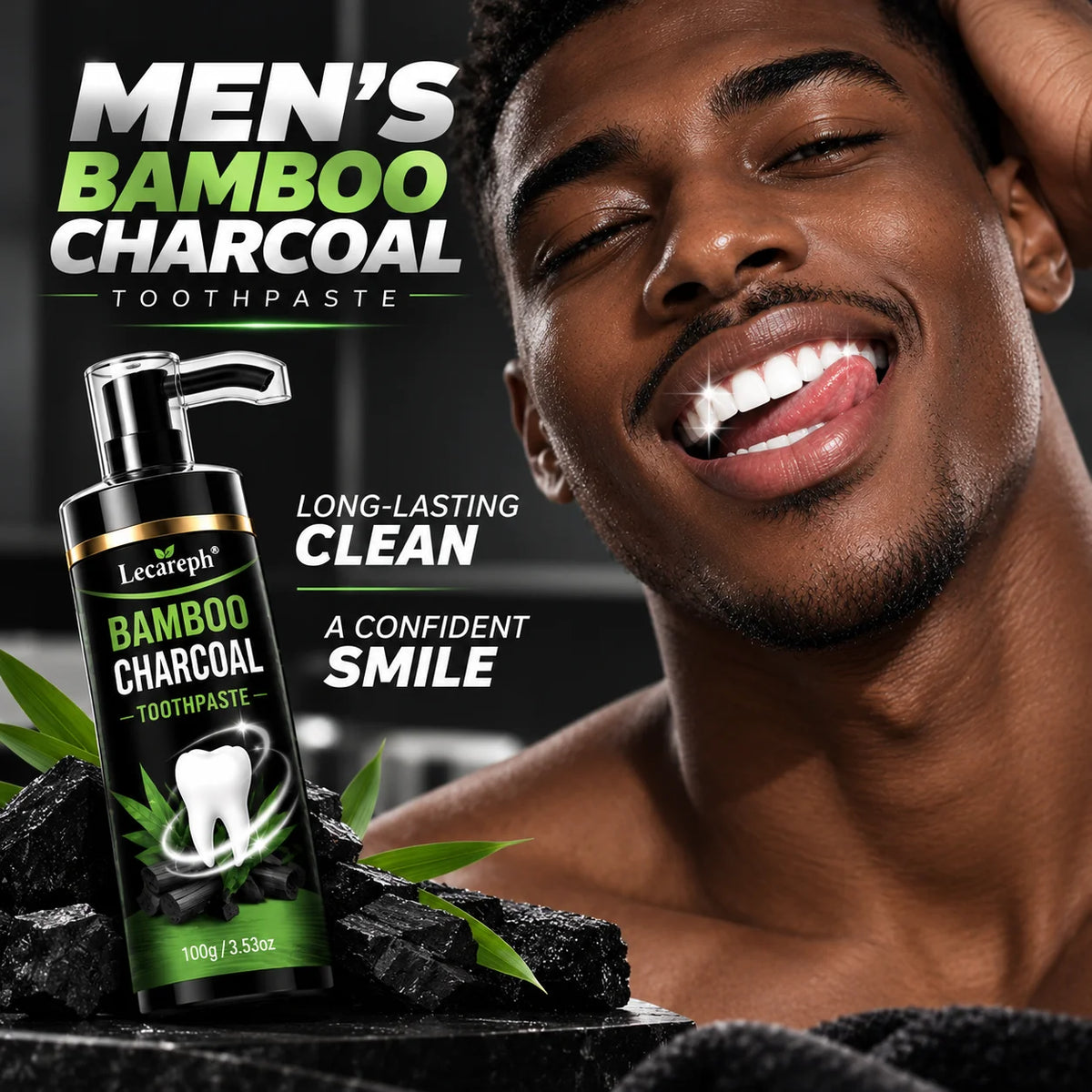 5 Days Bamboo Charcoal Toothpaste 9.9% Hydroxyapatite Nicotinamide Whitens Teeth Deep Removal Herbal Gentle Men's Toothpaste