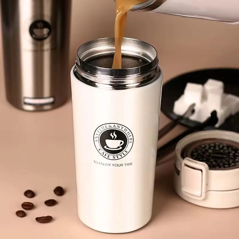 Double-Walled Stainless Steel Thermos 380/510ML Insulated Travel Flask for Hot & Cold Drinks Outdoors