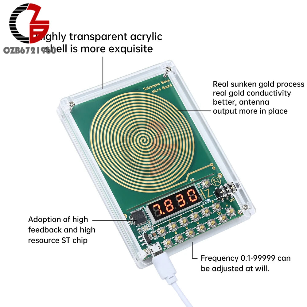 7.83HZ Schumann Wave Generator 3.5MM Audio Resonator 0.01Hz~100000Hz Adjustable Frequency Generator DC 5V Micro USB Interface