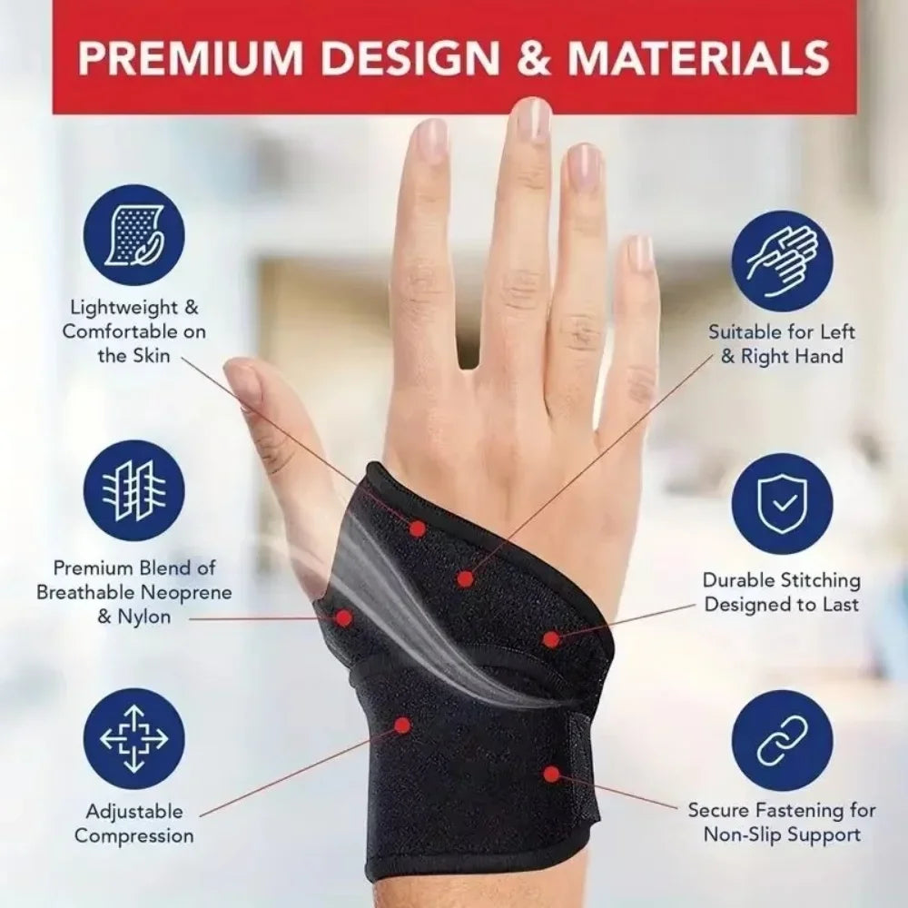 Adjustable Wrist Strap Sports Style Pressure Wrist Band For Women & Men Badminton Basketball Carpal Tunnel Wrap Brace Right Left