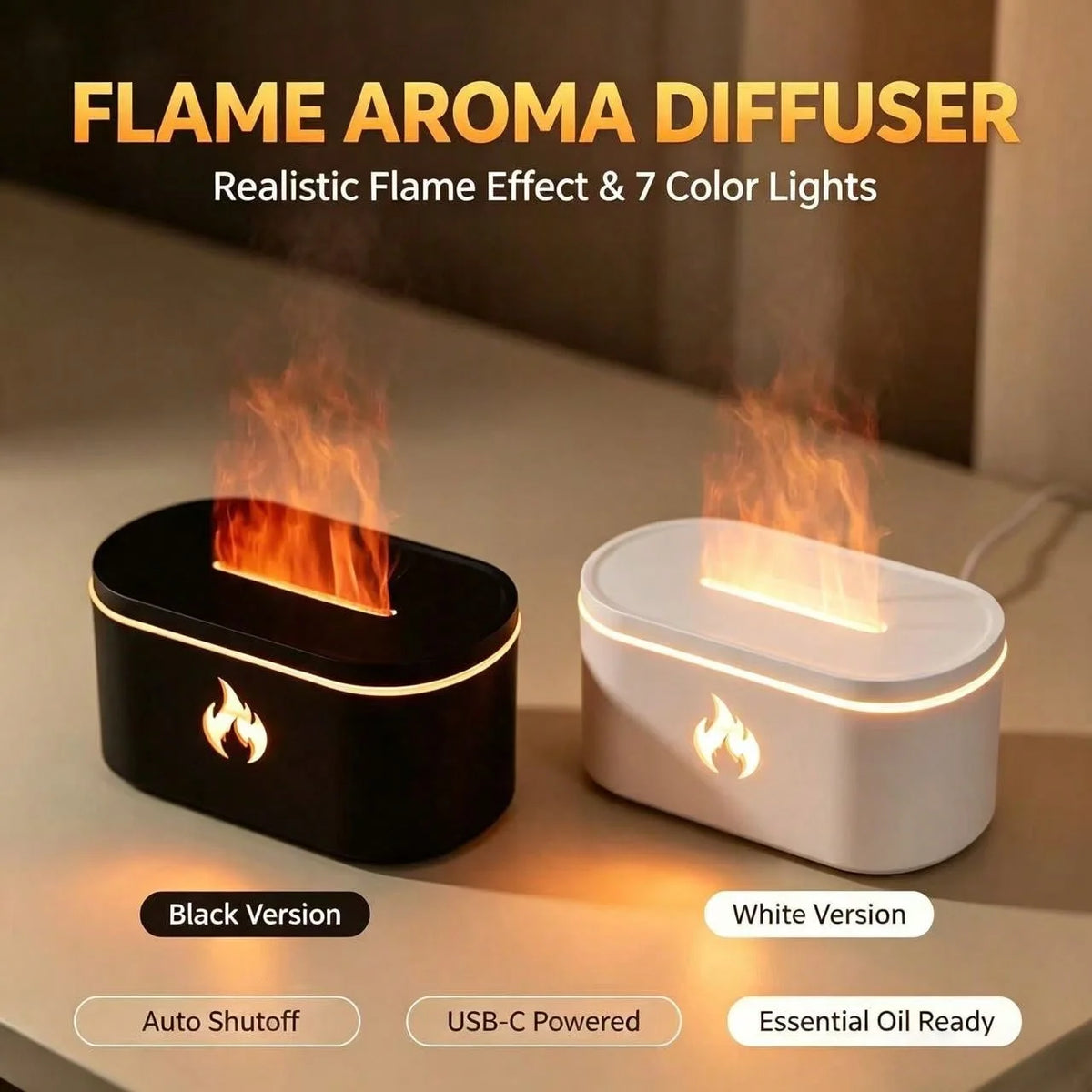 Small USB Aromatherapy Humidifier Essential Oil Aroma Diffuser Led Night Light 7-Color Ambient Light Ultrasonic Silent Space Fragrance Atomizer 200ml Water Tank Bedroom Home Office Holiday Gift