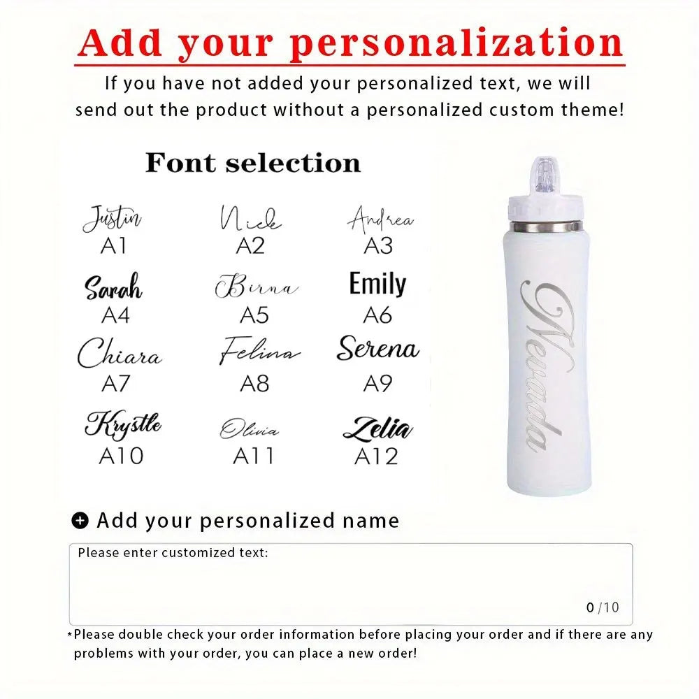 Custom Name Stainless Steel Water Bottle Engraved Insulated Tumbler with Carabiner Handle, Leakproof Travel Flask for Hiking.