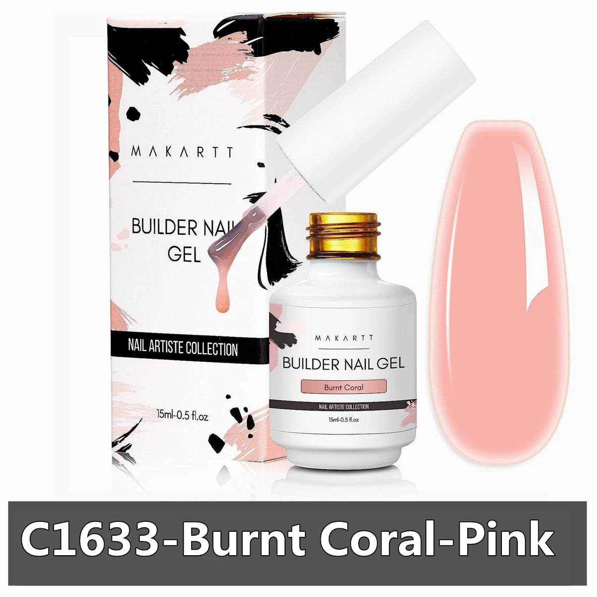 Makartt 5-in-1 Builder Gels Nail Gel Extension Nail Strengthen & Nail Repair Base Coat Nail Polish Soak Off  UV/LED Lamp Needed